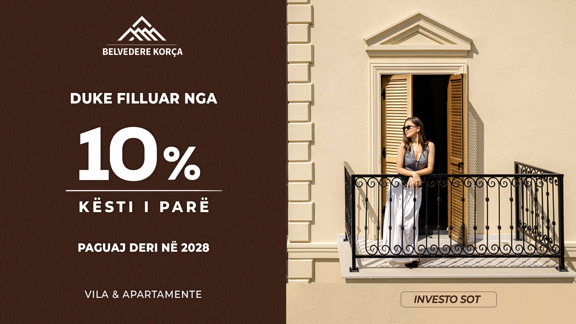 Oferta Belvedere Korça: duke filluar nga 10% kësti i parë, paguaj deri në 2028, vila dhe apartamente